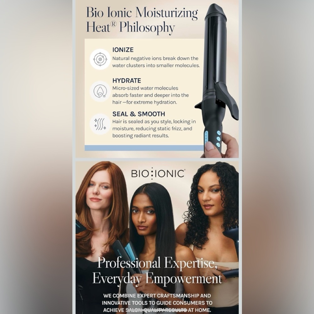 Bio Ionic Black Long Barrel Pro Curling Iron - Picture 2 of 9